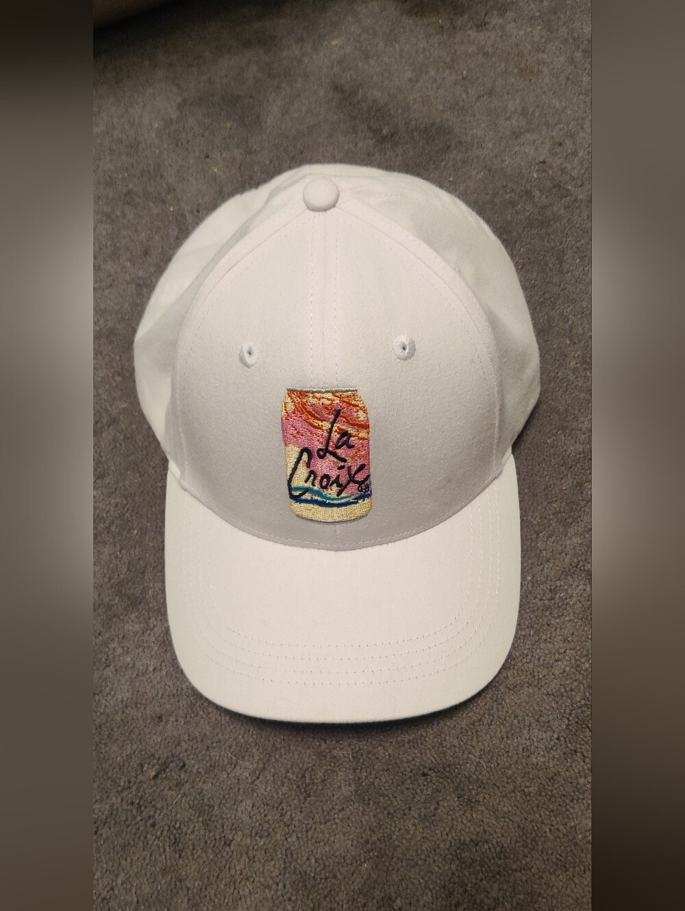 White LaCroix Baseball Cap Hat Live La Croix Seltzer Brand